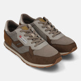 bugatti Sacramento brown sneakers with suede, mesh, and leather-look detailing.