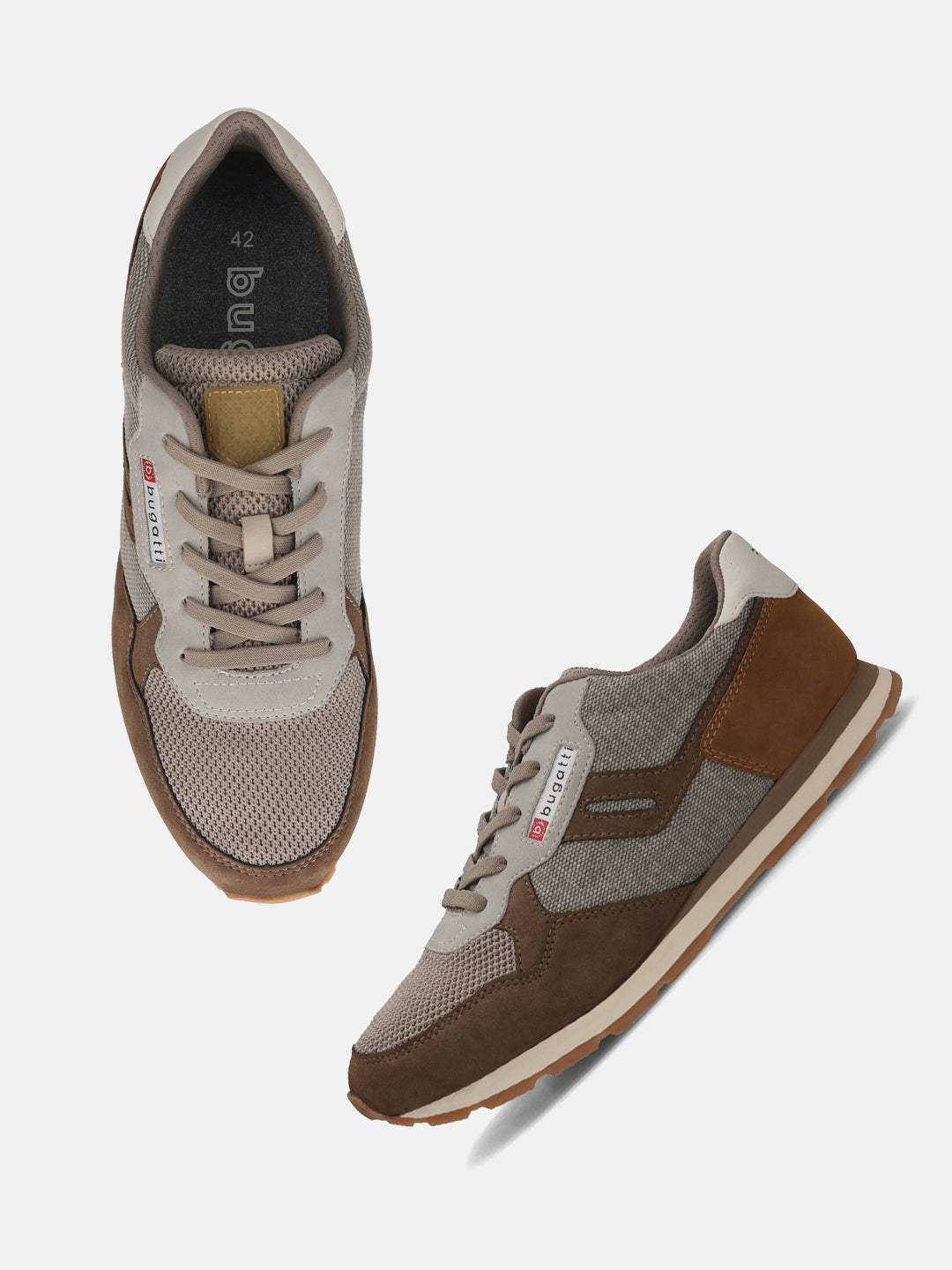 bugatti Sacramento sneakers in brown, featuring a mesh upper with suede panels and a cushioned sole.