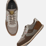 bugatti Sacramento sneakers in brown, featuring a mesh upper with suede panels and a cushioned sole.