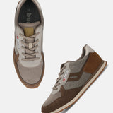 bugatti Sacramento sneakers in brown, featuring a mesh upper with suede panels and a cushioned sole.