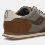 Cropped view of a bugatti Sacramento comfort sneaker in shades of brown, with a retro-inspired design.
