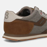 Cropped view of a bugatti Sacramento comfort sneaker in shades of brown, with a retro-inspired design.
