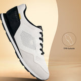 Bugatti Sacramento white sneakers with a knit upper, black accents, and black laces.