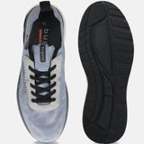 Bugatti Sandar blue athleisure sneakers with black laces and black soles, shown from above.