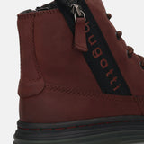 Cropped view of a Bugatti Drake Bordo boot, crafted from premium leather, featuring a side zip and a comfortable, casual style.
