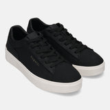 Pair of black bugatti Gunter comfort sneakers with black laces and white soles.
