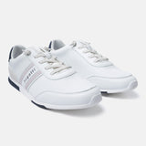 White comfort sneakers by bugatti with a textured, lightweight design.