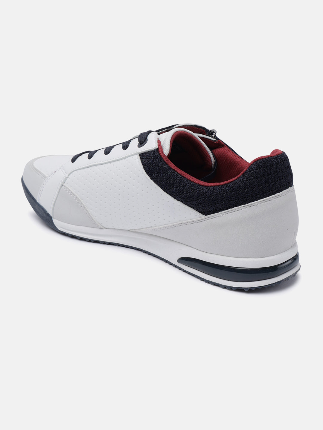 A white Men's bugatti Sneakers featuring a round plain toe, zero heels heel. Made from synthetic with a durable tpr outsole, this zipper design offers both style and comfort.