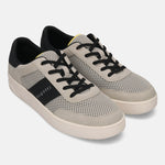 bugatti Mackay light grey sneakers featuring a mesh design, black accents, and a comfortable rubber sole.
