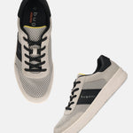 bugatti Mackay comfort sneakers in light grey mesh with black laces and trim.

