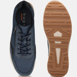 bugatti Jerit Comfort Sneakers in dark blue, featuring a lace-up closure and textured rubber sole.
