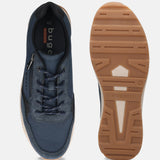 bugatti Jerit Comfort Sneakers in dark blue, featuring a lace-up closure and textured rubber sole.
