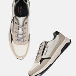 bugatti Jerit beige comfort sneakers, featuring a side zipper and lace-up closure.