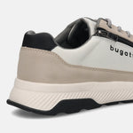 Cropped view of a bugatti Jerit Beige Comfort sneaker, featuring a zipper detail and a two-tone sole.
