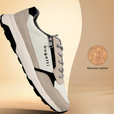 bugatti Jerit beige comfort sneaker with a side zipper, laces, and black outsole.