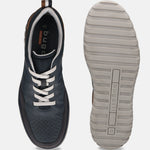 Bugatti Samana comfort sneakers in dark blue leather, seen from the top and sole.