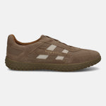 Men's Bugatti lifestyle beige leather shoes with a round toe , a rubber outsole.