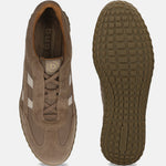Men's Bugatti lifestyle beige leather shoes with a round toe , a rubber outsole.