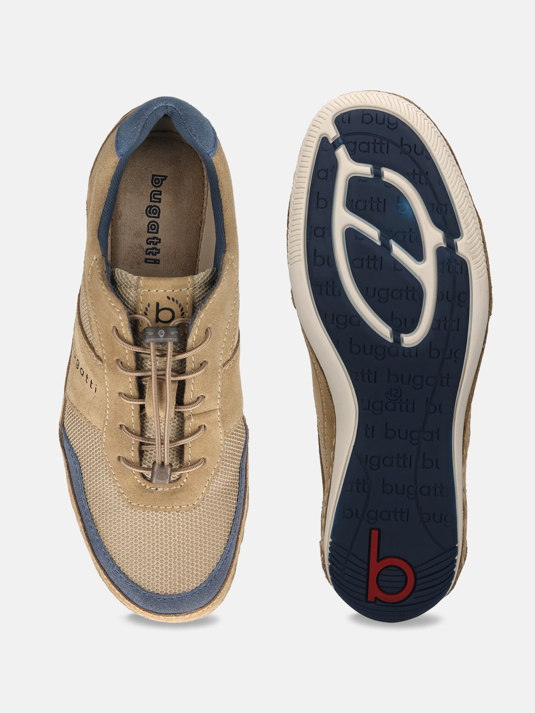A brown Men's bugatti Sneakers featuring a round toe plain toe, zero heels heel. Made from premium genuine leather with a durable sebs (block copolymer) outsole, this elastic design offers both style and comfort.