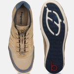 A brown Men's bugatti Sneakers featuring a round toe plain toe, zero heels heel. Made from premium genuine leather with a durable sebs (block copolymer) outsole, this elastic design offers both style and comfort.
