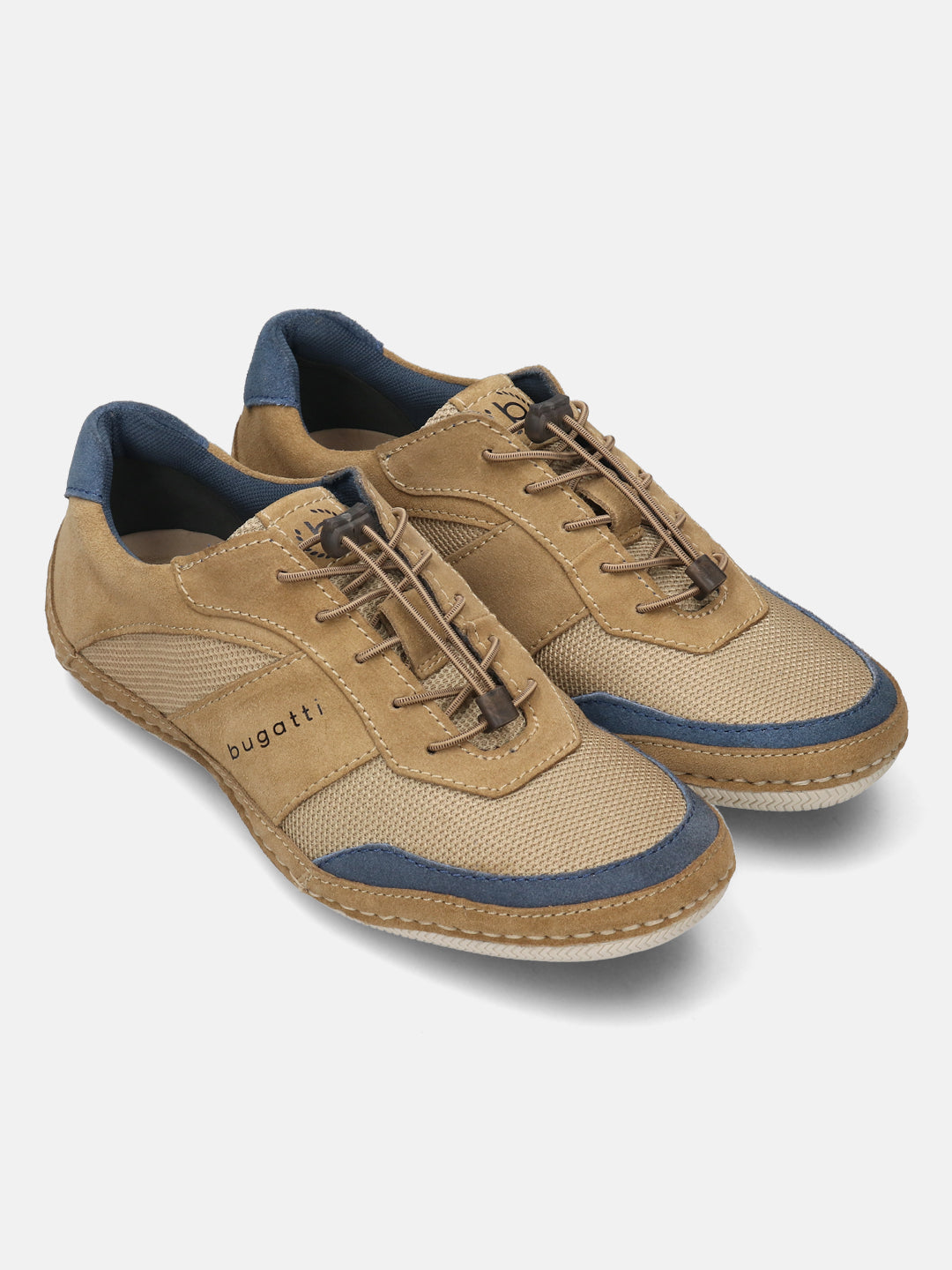 A brown Men's bugatti Sneakers featuring a round toe plain toe, zero heels heel. Made from premium genuine leather with a durable sebs (block copolymer) outsole, this elastic design offers both style and comfort.