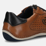 A cognac Men's bugatti Sneakers featuring a round toe plain toe, zero heels heel. Made from premium genuine leather with a durable sebs (block copolymer) outsole, this elastic design offers both style and comfort.