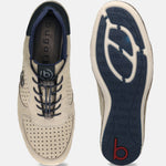 A grey Men's bugatti Sneakers featuring a round toe plain toe, zero heels heel. Made from premium genuine leather with a durable sebs (block copolymer) outsole, this elastic design offers both style and comfort.