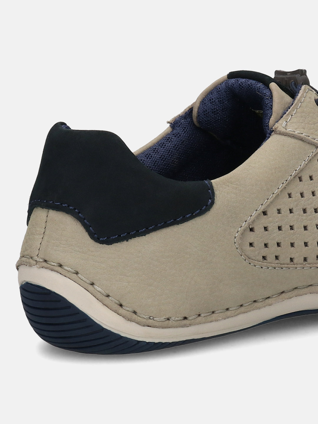 A grey Men's bugatti Sneakers featuring a round toe plain toe, zero heels heel. Made from premium genuine leather with a durable sebs (block copolymer) outsole, this elastic design offers both style and comfort.