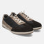 Brown leather sneakers by bugatti, with suede and textile accents, and off-white laces.