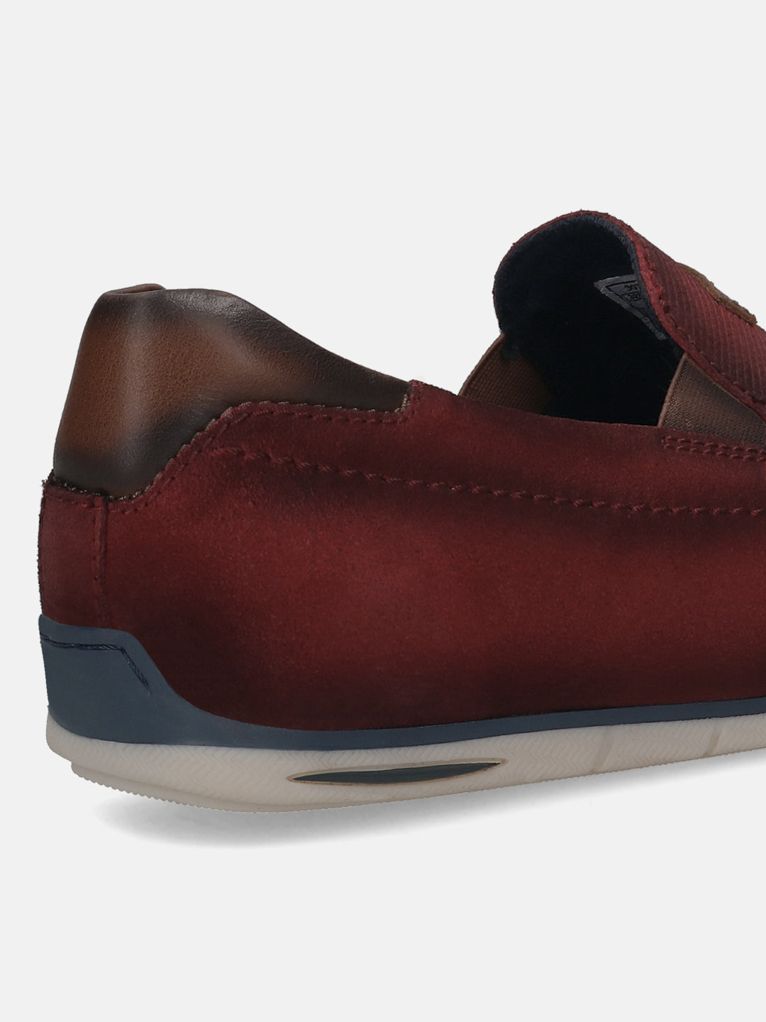 A grey Men's bugatti Casual Loafers featuring a square toe apron toe, zero heels heel. Made from premium genuine leather with a durable tr outsole, this slip-on design offers both style and comfort.