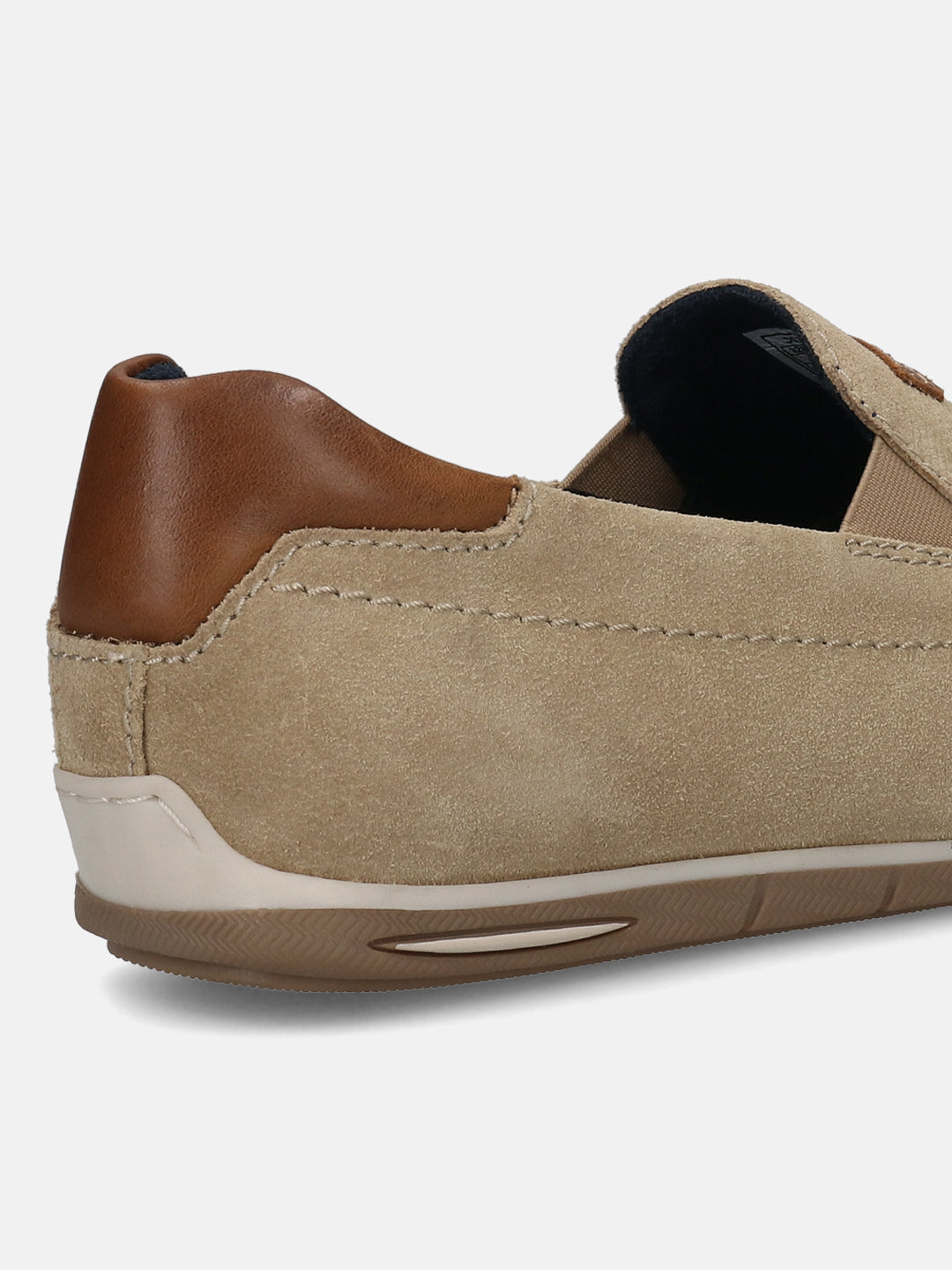 A brown Men's bugatti Casual Loafers featuring a square toe apron toe, zero heels heel. Made from premium genuine leather with a durable tr outsole, this slip-on design offers both style and comfort.