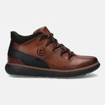 A brown Men's bugatti Sneakers featuring a round toe plain toe, zero heels heel, and a wide fit. Made from premium genuine leather with a durable tpr outsole, this zipper design offers both style and comfort.