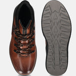 A brown Men's bugatti Sneakers featuring a round toe plain toe, zero heels heel, and a wide fit. Made from premium genuine leather with a durable tpr outsole, this zipper design offers both style and comfort.