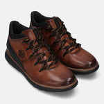 A brown Men's bugatti Sneakers featuring a round toe plain toe, zero heels heel, and a wide fit. Made from premium genuine leather with a durable tpr outsole, this zipper design offers both style and comfort.