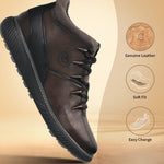 A grey Men's bugatti Sneakers featuring a round toe plain toe, zero heels heel, and a wide fit. Made from premium genuine leather with a durable tpr outsole, this zipper design offers both style and comfort.