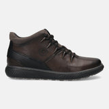 A grey Men's bugatti Sneakers featuring a round toe plain toe, zero heels heel, and a wide fit. Made from premium genuine leather with a durable tpr outsole, this zipper design offers both style and comfort.
