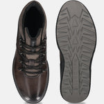A grey Men's bugatti Sneakers featuring a round toe plain toe, zero heels heel, and a wide fit. Made from premium genuine leather with a durable tpr outsole, this zipper design offers both style and comfort.