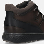 A grey Men's bugatti Sneakers featuring a round toe plain toe, zero heels heel, and a wide fit. Made from premium genuine leather with a durable tpr outsole, this zipper design offers both style and comfort.