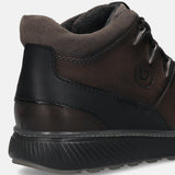 A grey Men's bugatti Sneakers featuring a round toe plain toe, zero heels heel, and a wide fit. Made from premium genuine leather with a durable tpr outsole, this zipper design offers both style and comfort.