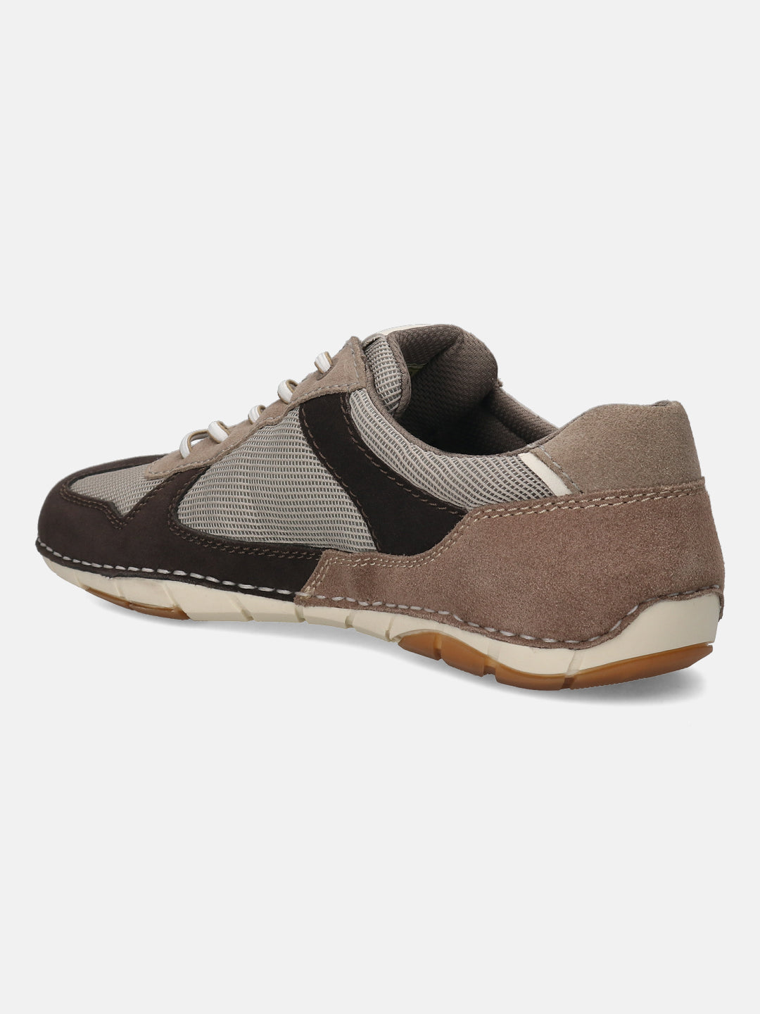 A brown Men's bugatti Sneakers featuring a round plain toe, zero heels heel. Made from suede leather with a durable sebs (block copolymer) outsole, this laces design offers both style and comfort.