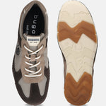 A brown Men's bugatti Sneakers featuring a round plain toe, zero heels heel. Made from suede leather with a durable sebs (block copolymer) outsole, this laces design offers both style and comfort.