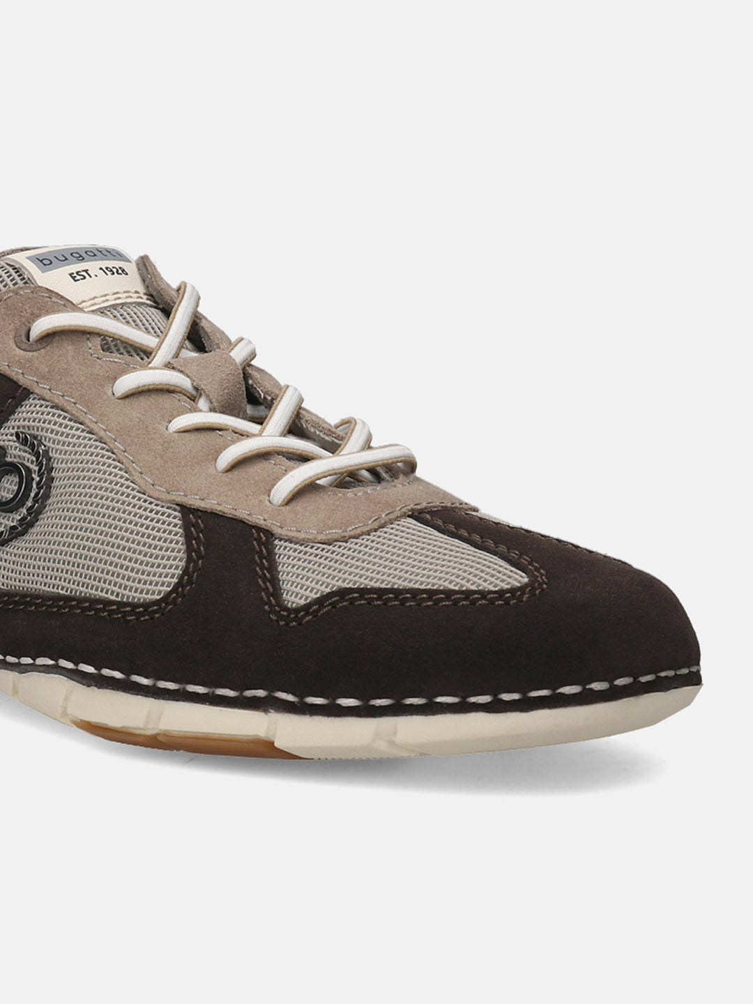 A brown Men's bugatti Sneakers featuring a round plain toe, zero heels heel. Made from suede leather with a durable sebs (block copolymer) outsole, this laces design offers both style and comfort.