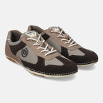 A brown Men's bugatti Sneakers featuring a round plain toe, zero heels heel. Made from suede leather with a durable sebs (block copolymer) outsole, this laces design offers both style and comfort.