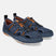 Blue comfort sneakers by bugatti featuring a breathable mesh upper with orange accents and drawstring lacing.
