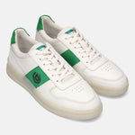A white Men's bugatti Sneakers featuring a round toe plain toe, zero heels heel, and a wide fit. Made from premium genuine leather with a durable tpr outsole, this laces design offers both style and comfort.