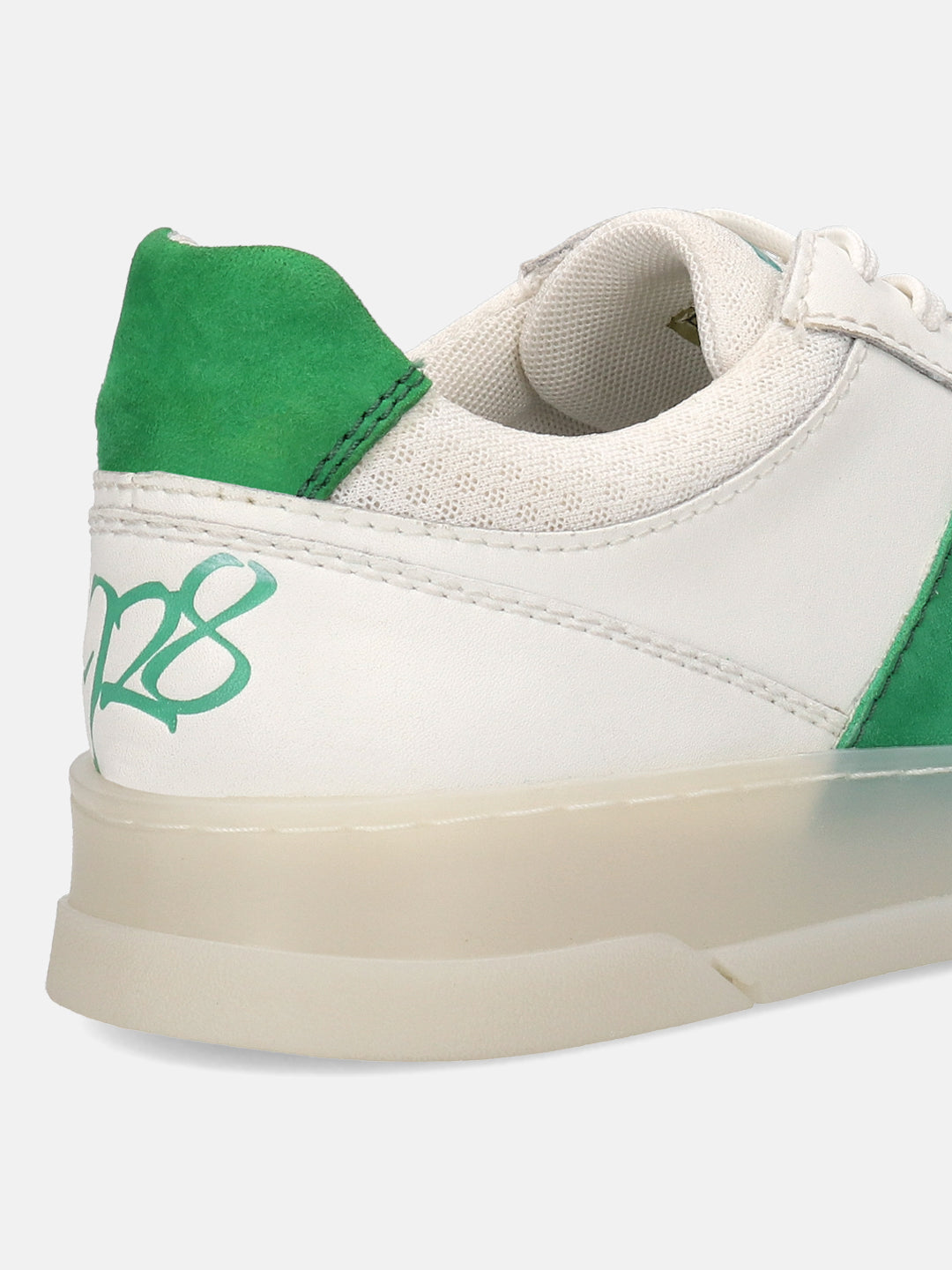 A white Men's bugatti Sneakers featuring a round toe plain toe, zero heels heel, and a wide fit. Made from premium genuine leather with a durable tpr outsole, this laces design offers both style and comfort.