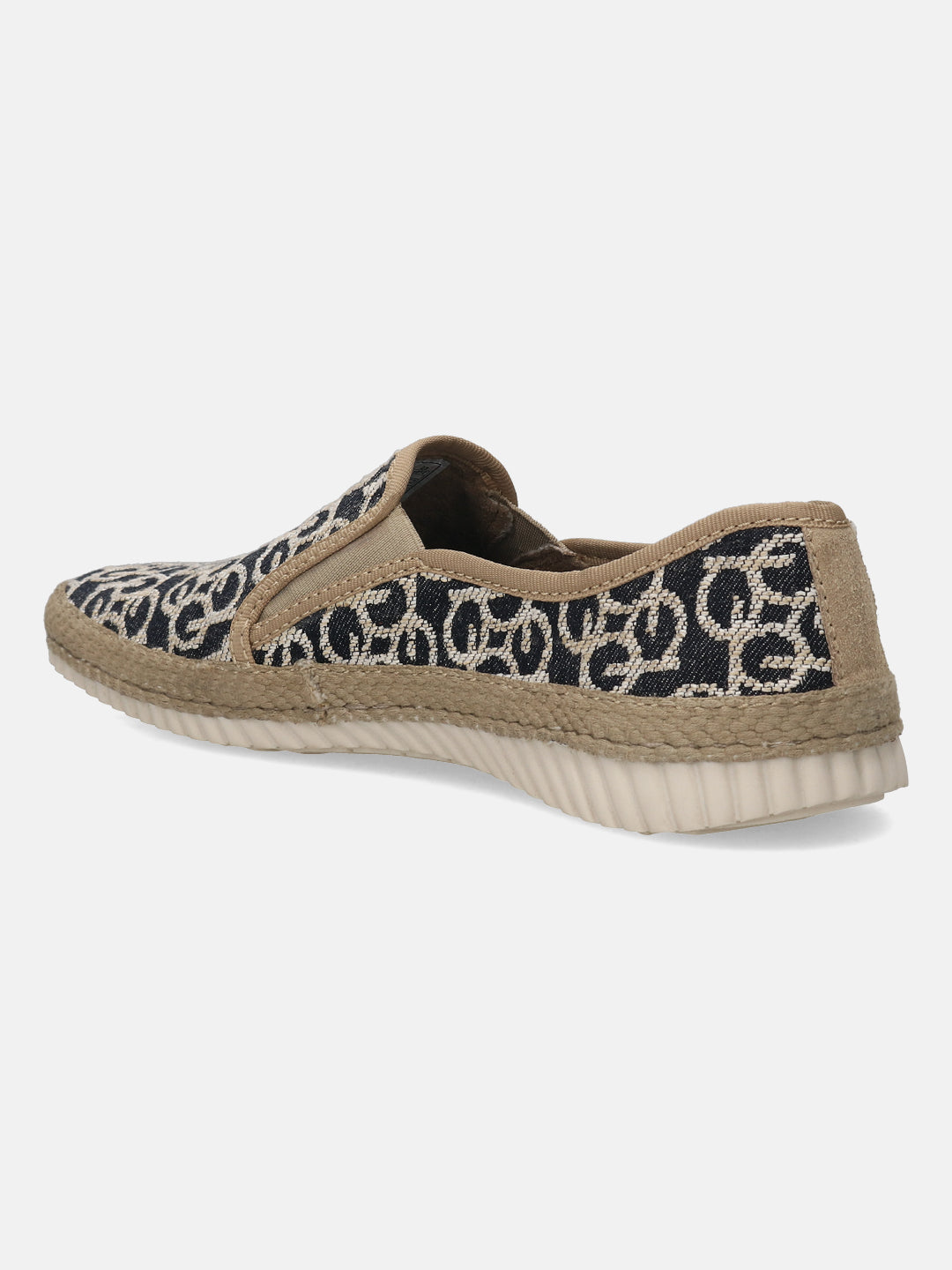 A black Men's bugatti Casual Loafers featuring a round plain toe, zero heels heel. Made from textile with a durable sebs (block copolymer) outsole, this slip-on design offers both style and comfort.