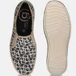 A black Men's bugatti Casual Loafers featuring a round plain toe, zero heels heel. Made from textile with a durable sebs (block copolymer) outsole, this slip-on design offers both style and comfort.
