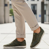 bugatti Baloo dark green  Premium Leather Comfort Sneakers