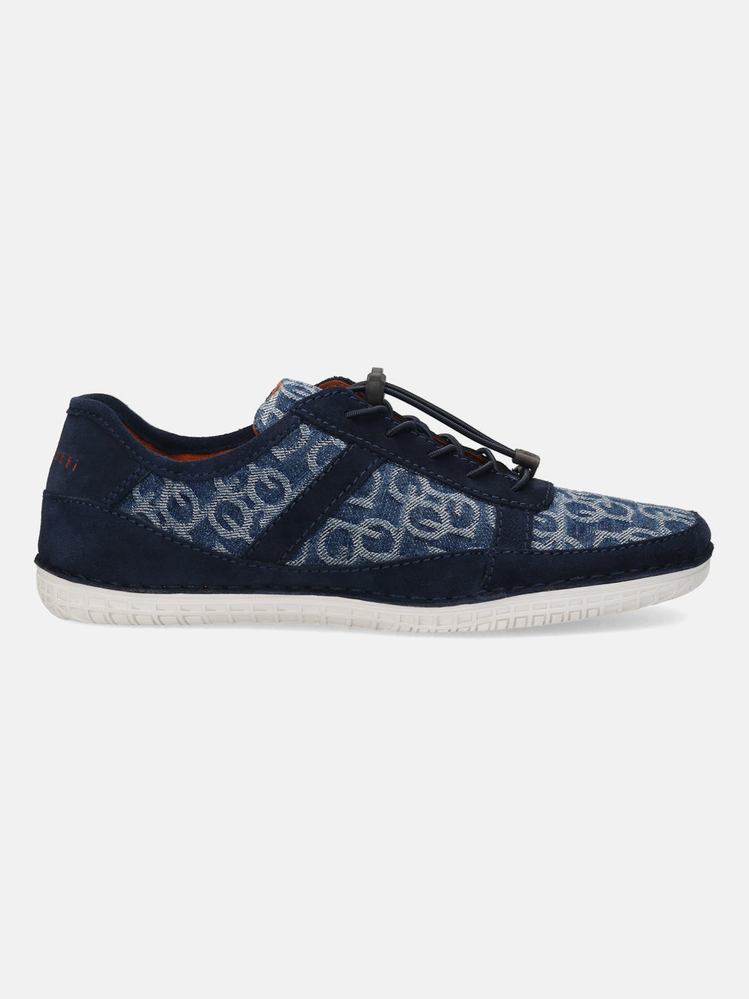 A blue Men's bugatti Sneakers featuring a round toe plain toe, zero heels heel. Made from textile with a durable tpr outsole, this elastic design offers both style and comfort.